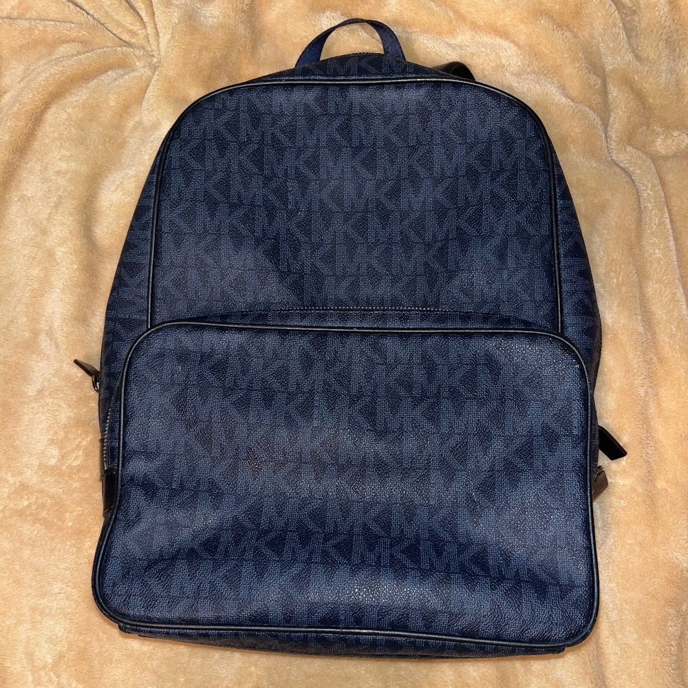 Micheal Kors Men’s Jet Set Signature Logo Baltic Blue Backpack Bag